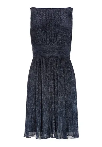SWING Cocktailkleid Plissee blau 44 - Elegantes ärmelloses Cocktailkleid in Marine mit Plissee-Design, ideal für besondere Anlässe. Knielang und mit Rücken-Reißverschluss für perfekten Sitz.