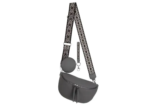 EAAKIE Gürteltasche Bauchtasche Umhängetasche Crossbody-Bag Kunstleder Italy-Design, als Schultertasche, CrossOver, Umhängetasche tragbar
