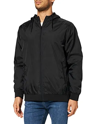Urban Classics Herren Windbreaker Jacke, Schwarz, M EU - Funktionsjacken, stylischer Windbreaker mit normalem Schnitt und intensiver Farbe, ideal für Festivals und Streetwear. Hergestellt aus langlebigen Materialien.