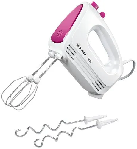 BOSCH Handmixer CleverMixx MFQ2210P - Handmixer mit 375 W, 4 Geschwindigkeitsstufen und Turbotaste für optimale Rühr- und Knetergebnisse. Ergonomischer Griff für komfortables Arbeiten, ideal für jedes Rezept!
