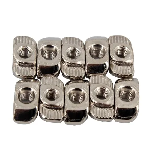 50er-Pack M3 Hammermutter T-Schlitz Nut 8, vernickelter Stahl