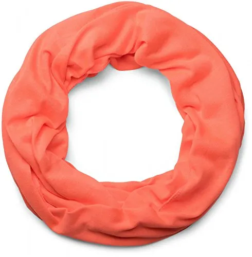 styleBREAKER unifarbener leichter Jersey Loop Schal, Schlauchschal, Tuch, Einfarbig, Unisex 01016115, Farbe:Neonorange