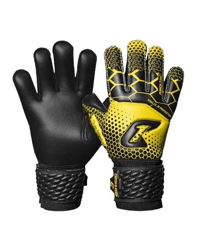 CATCH & KEEP Torwarthandschuhe Kinder Kralle Protector Gelb Gr. 5 - Torwarthandschuhe für Kinder mit extra Fingerschutz und Daumenunterstützung. Der Dragon Grip sorgt für optimalen Halt und Sicherheit beim Fangen von Bällen.