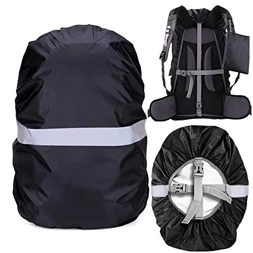 Cosowe Rucksackhülle, Wasserdichter Rucksack Regenhülle Cover Regenüberzug mit Reflektorstreifen, Rutschfester Kreuzschnalle, Perfekt für Camping, Wandern und Outdoor Aktivitäten