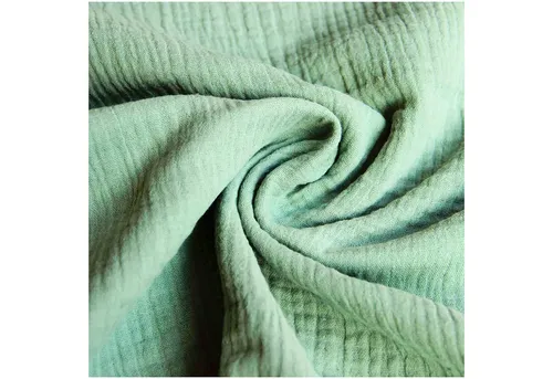 maDDma Stoff 50x130cm Musselin Stoff uni Meterware Mulltuch, seegrün