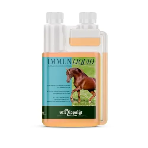 Produktbild St. Hippolyt Immun Liquid | 1 l | Ergänzungsfuttermittel für Pferde | Mit Spirulina-Algen & Ginseng