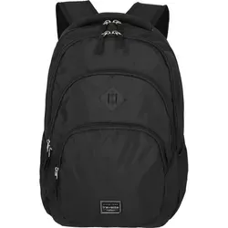 Travelite Rucksack Basics Melange - Schwarz, 22L mit Laptopfach - Laptop-Rucksack mit gepolstertem Fach für Geräte bis 15,6 Zoll. Ideal für Sport und Freizeit, mit praktischen Organizerfächern und atmungsaktivem Rücken.