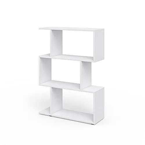 Vicco Raumteiler Levio, Weiß, 70 x 100 cm, Freistehend - Raumteiler-Regale mit 6 Ablageflächen, ideal zur Raumgestaltung und zur Schaffung von Privatsphäre in Wohnräumen.