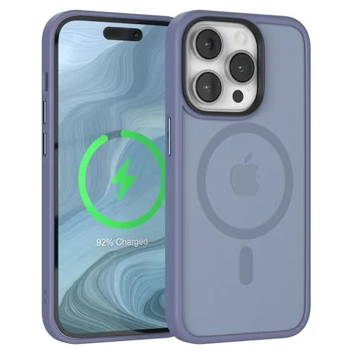 EAZY CASE - Hybrid Magnet Hülle kompatibel mit iPhone 14 Pro kompatibel mit MagSafe, Rundumschutz, Schutzhülle Kratzfeste Transparente Rückseite, magnetisch Hülle, Edle Haptik Matt Himmel Blau