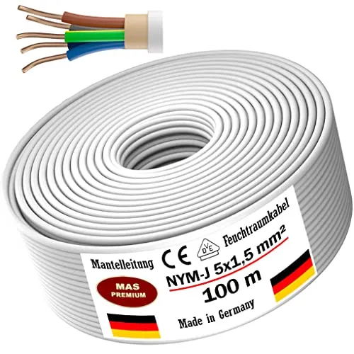 MAS Premium Feuchtraumkabel NYM-J 5x1,5 mm² – 100 m