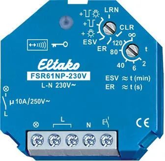 Eltako 4947808 Aktor Funk Stromstossrelais 1S FSR 61NP-230 V - Blau, ideal für allgemeine Arbeiten mit vielseitiger Anschlussmöglichkeit