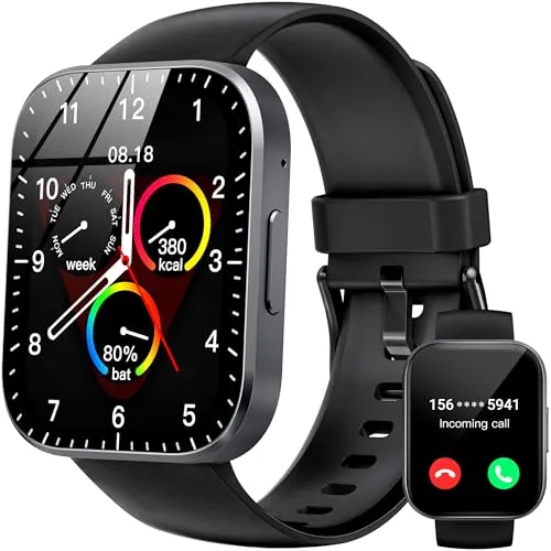 OUKITEL Smartwatch Herren Damen, 1.91 Zoll Touchscreen Smart Watch mit Telefonfunktion, 140+ Sportmodi Fitnessuhr IP68 Wasserdicht, Sportuhr mit Puls-Schlaf-Monitor Schrittzähler, Uhr für Android iOS
