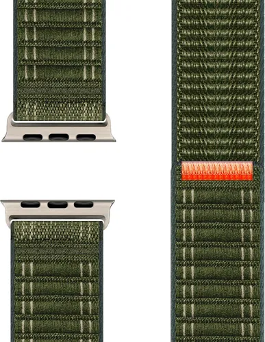 Evolv Nylon Armband für Apple Watch Ultra/SE/10/9/8/7/6/5/4/3/2/1, Gewebtes Stoffband mit Klettverschluss, 42/44/45/46/49mm - Waldgrün