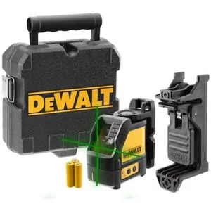 DeWalt Kreuzlinienlaser DW088CG-XJ - grüner Laser, selbstnivellierend mit Koffer und Halterung, optimale Sichtbarkeit und einfache Handhabung für präzise Nivellierarbeiten