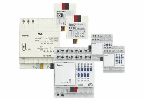 Theben KNX Set 3 MIX - Beleuchtung und Jalousie-Steuerung - Komplettset für die Gebäudeautomation auf DIN-Schiene, inklusive Spannungsversorgung und Aktoren für optimale Steuerung von Licht und Jalousien.