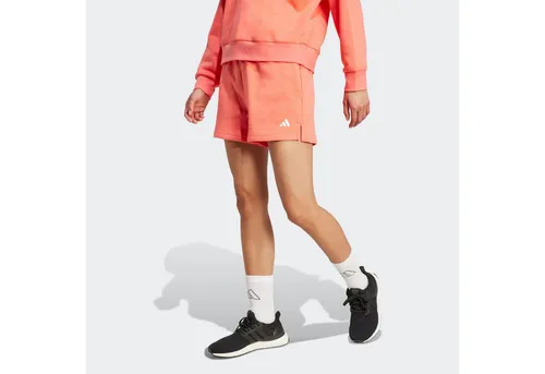 adidas Damen Essentials SMALL Logo Feel Cozy Shorts in rot von adidas