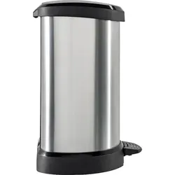 Tretabfalleimer 40 Liter | Metall-Optik Schwarz