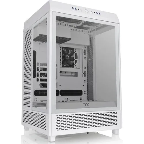 Thermaltake The Tower 500 Snow Edition - Elegantes PC-Gehäuse - Big-Tower für Mini-ITX, microATX, ATX, E-ATX Mainboards mit 12 Lüfterplätzen und vorinstallierten Lüftern für optimale Kühlung.