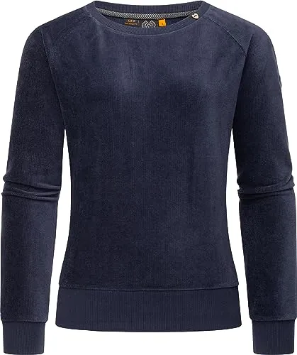 Ragwear Damen Pullover Sweatshirt in Cord-Optik Johanka Velvet Navy Gr. XXL