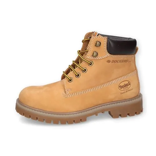 Dockers by Gerli Schnürstiefel Beige - Braun - 39 - Wanderschuhe aus hochwertigem Nubukleder mit gepolstertem Einstieg für optimalen Komfort. Die rutschhemmende Profilsohle bietet sicheren Halt auf jedem Terrain.