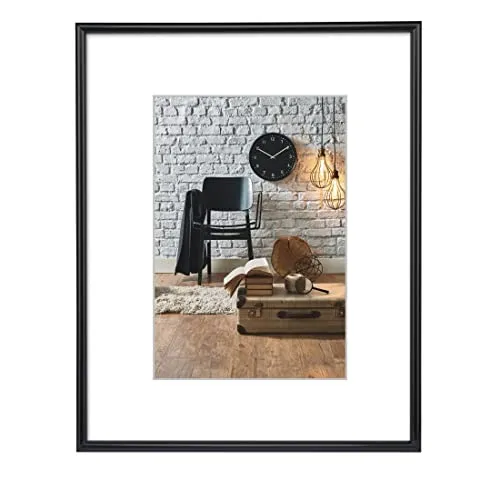 Hama Bilderrahmen „Sevilla“, 40x50cm - Wand- & Tischbilderrahmen, bruchsicherer Kunststoffrahmen in Schwarz, ideal für Hoch- und Querformat, perfekt für Familienfotos und kreative DIY-Geschenke.