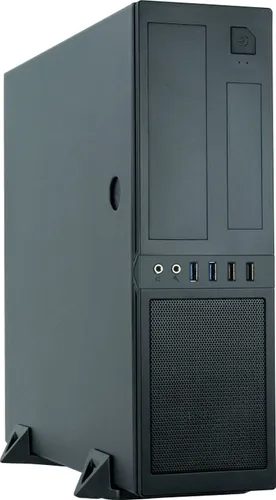 Chieftec Mini Tower PC CS-12B-300 in Schwarz - Kompakter Mini-Tower mit Mesh-Front für optimale Luftzirkulation. Ideal für microATX-Motherboards, ausgestattet mit 2x USB 3.0 und 300 Watt Netzteil. Perfekt für Ihr Heimbüro!