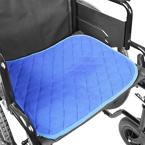 KMINA Inkontinenzunterlage waschbar Rollstuhl, 5-lagige Stuhlauflage Inkontinenz, 40x50 cm, Wiederverwendbare Sitzauflage Rollstuhl, rutschfeste Saugunterlage, Blau