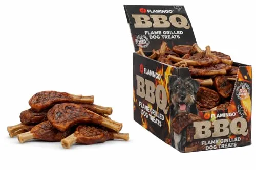 Flamingo BBQ Kotelett mit Huhn XS - 2 kg für Hunde - Proteinreicher Snack für Hunde in XS-Größe, ideal für häufige Belohnungen. Glutenfrei, getreidefrei und ohne Zuckerzusatz. Praktische 2 kg Displaypackung für eine abwechslungsreiche Snackroutine.