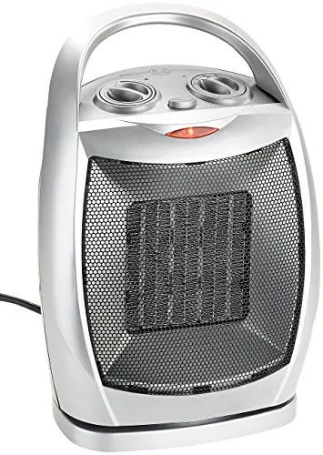 Sichler Haushaltsgeräte Keramikheizer: Kompakter Heizlüfter mit Oszillation und 1.500 Watt - Elektroheizkörper mit Keramik-Heizelement, leise im Betrieb und ideal für Wohnmobile oder Badezimmer. Stufenlos einstellbarer Thermostat sorgt für konstante Wärmeverteilung.