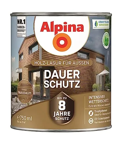 Alpina Dauerschutz Lasur nussbaum 0,75L