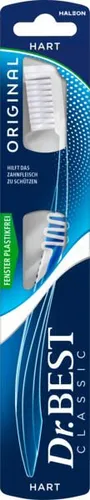 Dr.BEST Original Zahnbürste Hart – Gründliche Pflege - Die Dr.BEST Original Zahnbürste mit Flachschnitt und abgerundeten Borsten sorgt für eine gründliche und schonende Reinigung. Die Flexzone schützt Ihr Zahnfleisch, während der ergonomische Griff für Komfort beim Putzen sorgt.