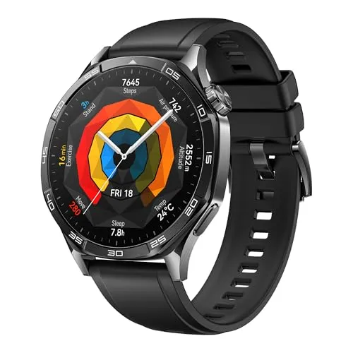 HUAWEI Watch GT 5 46 mm Smartwatch - Smartwatch mit erweiterten Lauf- und Fahrradfunktionen, umfassendem Gesundheitsmonitoring und bis zu 14 Tagen Akkulaufzeit – ideal für aktive Nutzer!