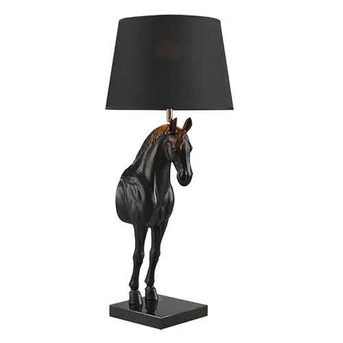 riess-ambiente Tischleuchte BLACK BEAUTY 75cm - Elegante Nachttischleuchte mit einzigartigem Pferde-Kopf-Design und stabilem Marmorfuß, ideal für stilvolle Akzente in Wohnzimmer oder Schlafzimmer.