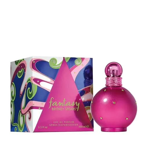 Britney Spears Fantasy 100 ml – Eau de Parfum für Damen – Blumig-Holziger Gourmand-Duft – Noten von Köstlicher Roter Litschi, Cupcake und Cremigem Moschus – Parfum Damen – Rosa Glasflakon