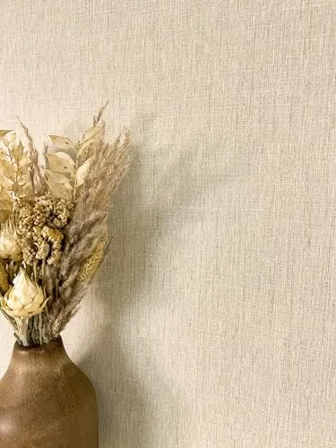Newroom Tapete Beige Vliestapete Unifarbe - Universal Modern Struktur Leinen-Optik Einfarbig Uni Stoffoptik inkl. Tapezier-Ratgeber