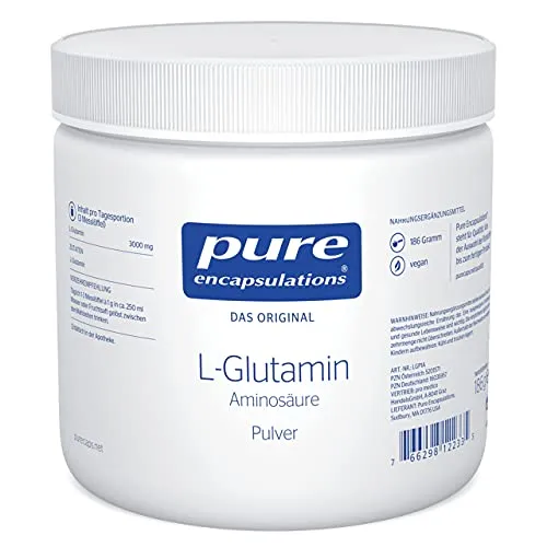 Pure Encapsulations L-Glutamin Pulver 186 g - Hochwertige Aminosäure - Aminosäure L-Glutamin, fördert die Regeneration der Muskulatur und unterstützt das Immunsystem.