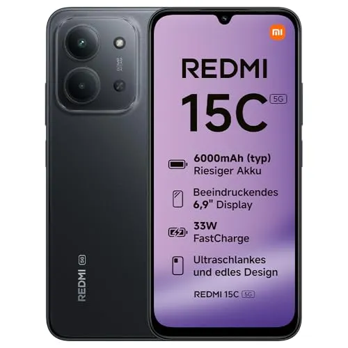 XIAOMI REDMI 15C 5G, Smartphone 4+256GB, Handy mit Android, 6,9