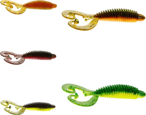 Westin RingCraw Curltail 9cm 6g - 5 Gummiköder, Farbe:Fireflash