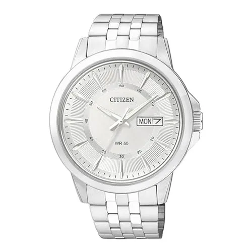 Citizen Herrenuhr Quarz Edelstahl BF2011-51AE - Armbanduhr für Herren mit elegantem silberfarbenem Edelstahl-Gliederband und präzisem Quarzwerk. Ideal für jeden Anlass und garantiert ein stilvolles Accessoire.