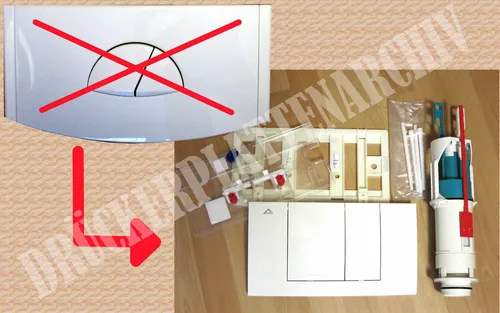 FRIATEC Drückerplatte F100 F102 Umrüstset - WC-Teile & -Aufsätze, hochwertige Kunststoffplatte für Doppelspülung, ideal für die Umrüstung und Verbesserung Ihres Badezimmers.