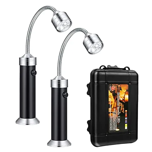 HENGBIRD LED Grill Licht, 2 Stück Magnetische LED BBQ Grill Lampe Flexibel Grilllampe Set Outdoor Arbeits Zubehör Batteriebetrieben 360 Grad Drehwinkel für Grillen im Freien Camping Party Werkstatt