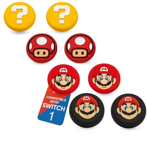 MatoSan® 8X Joystick Kappen Kompatibel mit Nintendo Switch Grip Joy Con Grip Thumbstick Grip Switch Lite OLED Zubehör Thumb Grips Nintendo Switch Daumenkappen | Steam Deck Zubehör Schutz (Super)