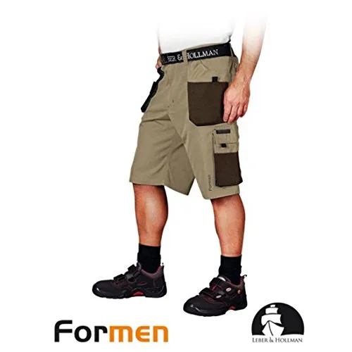 Leber & Hollman Herren kurze Arbeitshose LH-FMN-TS - Arbeitsshorts aus 65% Polyester und 35% Baumwolle, mit multifunktionalen Taschen und optimaler Passform für Handwerk und Industrie.