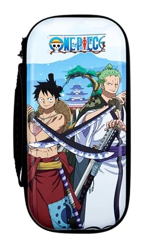 Konix One Piece Schutz- und Transporttasche für Nintendo Switch, Switch Lite und Switch OLED - Platz für 8 Spiele - Motiv Wano Luffy und Zoro