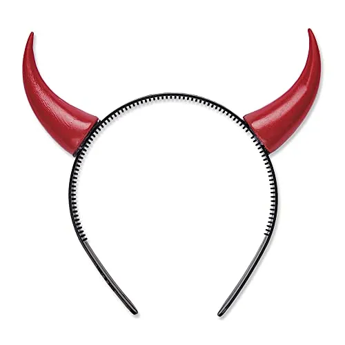 W WIDMANN MILANO Party Fashion - Teufelshörner, Haarreifen, Kopfbedeckung, Teufel, Hölle, Mottoparty, Karneval, Halloween