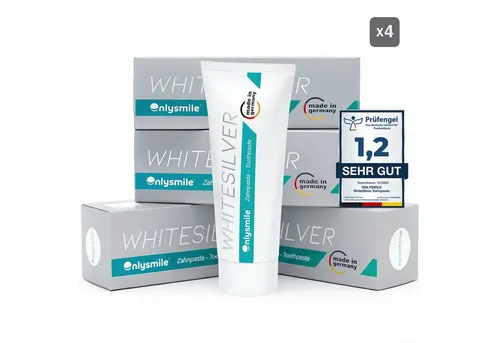 OnlySmile Zahnpasta mit Silber - Optimale tägliche Zahnreinigung für Kariesschutz, (4-St)