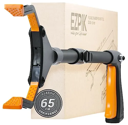 EZPIK 1 x 66 cm Greifer für Senioren mit Magnet-Greifarm, Robuste Greifzangen für Senioren, Menschen mit Behinderungen, Drehbare Müllgreifer Zange, Gehilfe mit Befestigungsclip (1er-Pack, Schwarz)