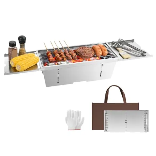 Uten Tragbarer Faltbarer Grill aus Edelstahl