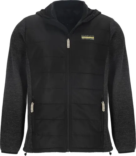 Baumfuchs Herren Hybridjacke Stepp und Fleece - Funktionale Outdoor-Jacke in Schwarz 4XL - Die Herren Hybridjacke kombiniert atmungsaktives Fleece mit wattiertem Stepp für optimalen Tragekomfort. Ideal für Outdoor-Aktivitäten und wechselhaftes Wetter. Praktische Kapuze und Taschen sorgen für zusätzlichen Nutzen.