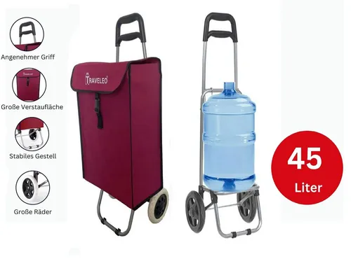 Rungassi Einkaufstrolley XL Einkaufstrolley 45L Trolley Einkaufswagen Shopping Aluminium